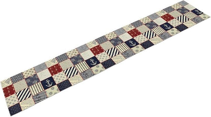 Navigation Striped Patchwork Plaid Table Runner Anchor Compass Polka Dot Table - Image 7