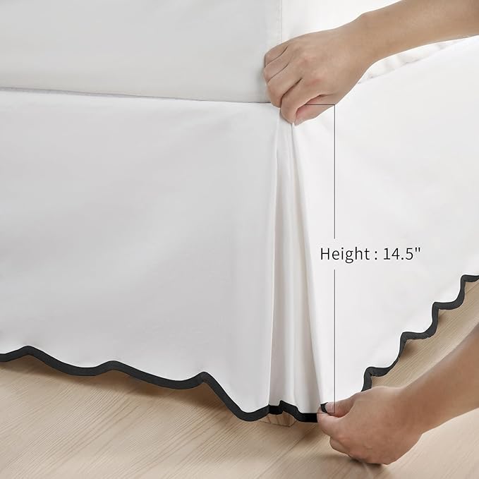HIG Off-White Chic Twin XL Bed Skirt - Image 5