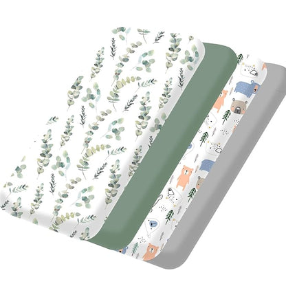 Bimocosy Pack and Play Sheets Fitted 4 Pack, 38 x 26 Inch Pack n Play Mini Crib by bimocosy