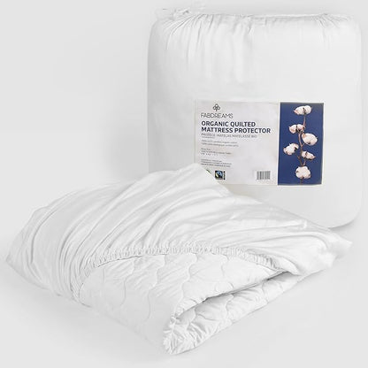 FABDREAMS Organic Quilted Mattress Protector Twin XL Size | Mattress Pad| by Fabdreams