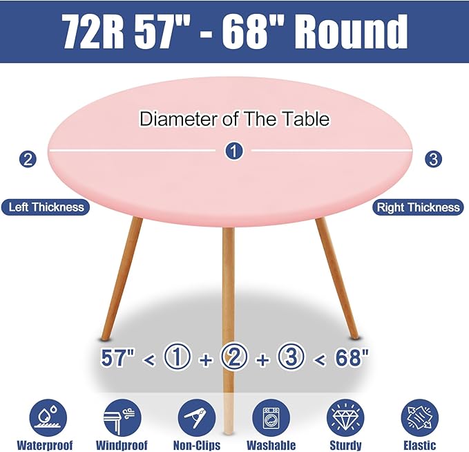 Round Spandex Tablecloth, Elastic Fitted Waterproof Tablecloths - Image 8