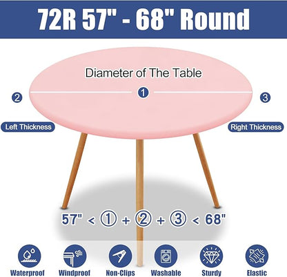 Round Spandex Tablecloth, Elastic Fitted Waterproof Tablecloths - Image 8