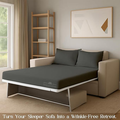 Sleeper Sofa 4 Piece Bed Sheet Set Premium Quality 100% Cotton 500 Thread Count - Image 7