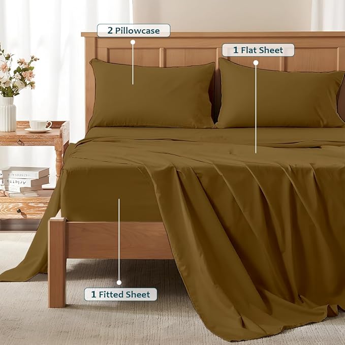 Luxury Queen Sleeper Sofa Bed Sheet Set, 100% Egyptian Cotton, 338 Thread Count - Image 5