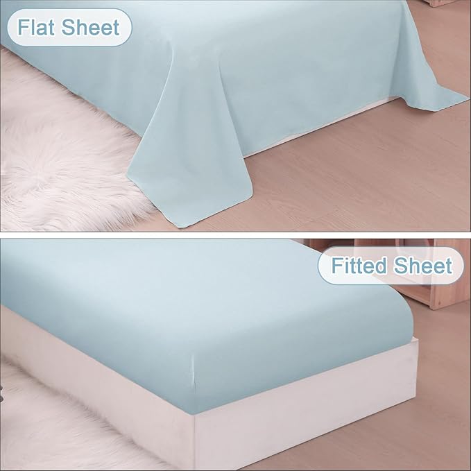 Wowelife Toddler Comforter for Girls Blue Toddler Bedding Set 4 Pieces Double - Image 4
