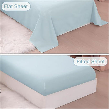 Wowelife Toddler Comforter for Girls Blue Toddler Bedding Set 4 Pieces Double - Image 4