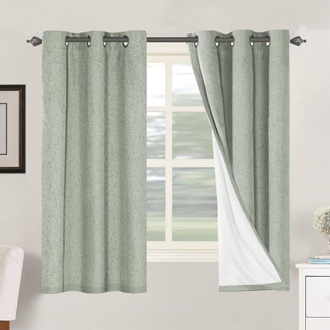 H.VERSAILTEX Primitive Linen Curtains 100% Blackout Curtain Drapes Burlap by HVERSAILTEX