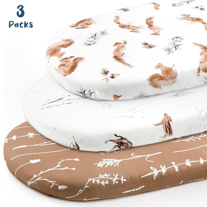 Stretchy Ultra Soft Fitted Bassinet Sheet Set 3 Pack, Universal Fit - Image 2
