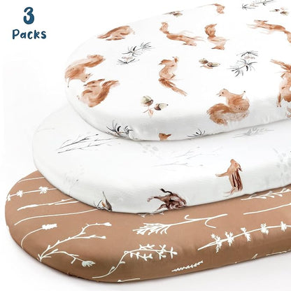 Stretchy Ultra Soft Fitted Bassinet Sheet Set 3 Pack, Universal Fit - Image 2
