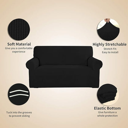 Easy-Going Stretch 4 Seater Sofa Slipcover 1-Piece Sofa Cover Furniture - Image 4