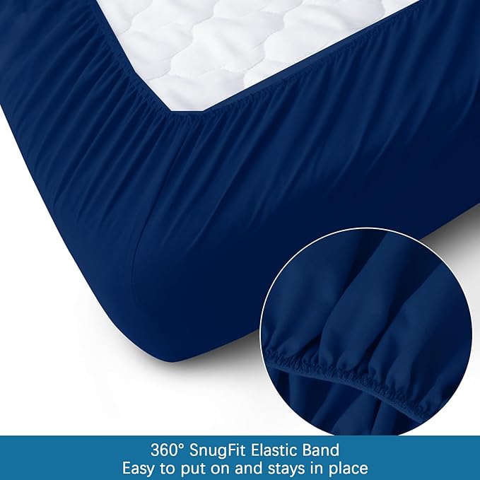 SPRINGSPIRIT Cot Sheets 30" x 75" x 9", 4 Piece Cot Sheet Set, Cot Size Fitted - Image 4