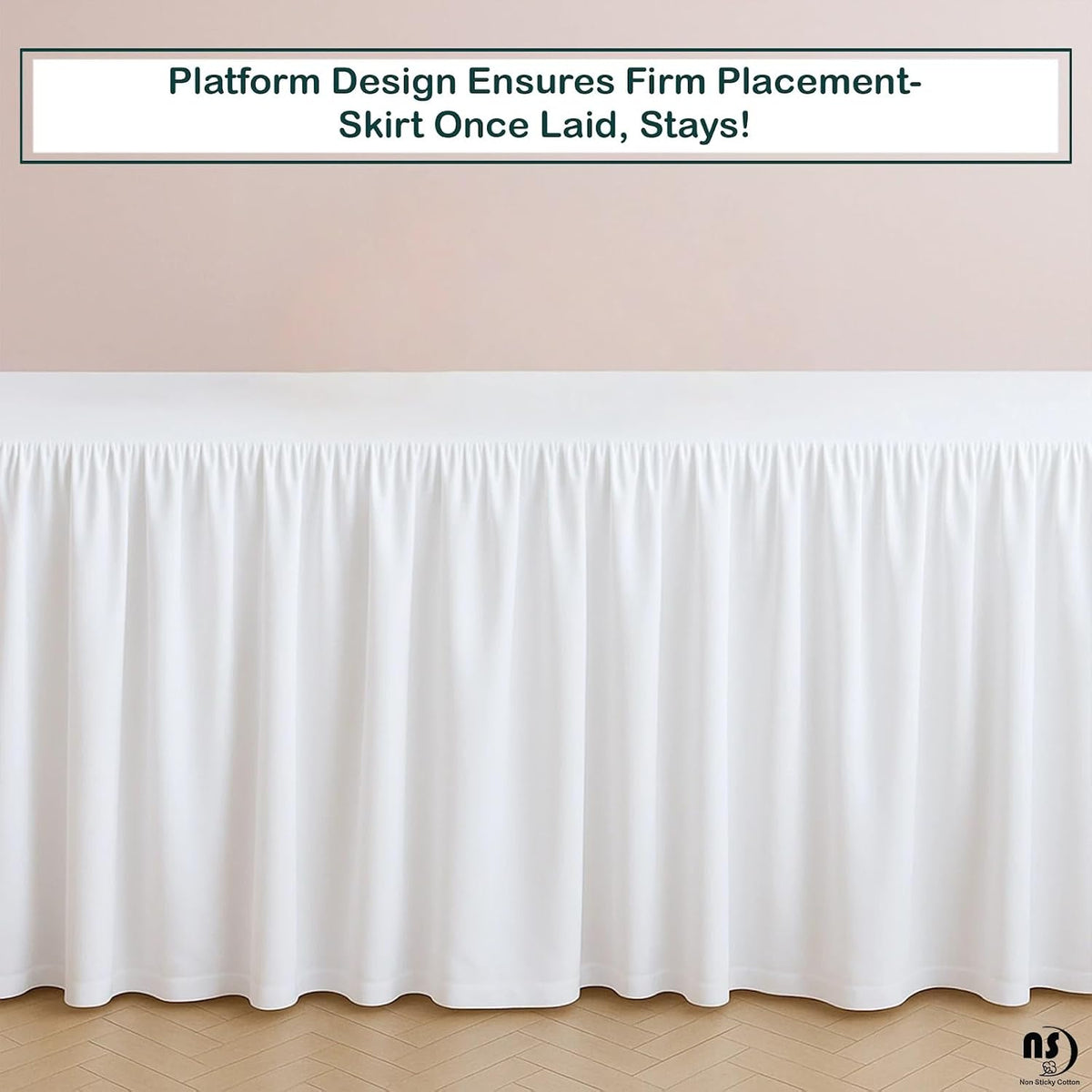 premium microfiber full ruffled bed skirt, 12” drop, side view