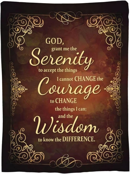 Serenity Prayer Blanket Christian Religious Throw Blanket Bible Verse Flannel - Image 9