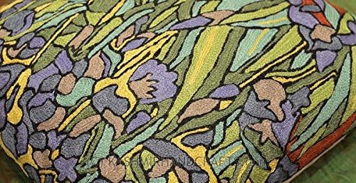 Van Gogh Irises Pillow Cover Green Floral Pillowcase Needlepoint Flower Chair - Image 3