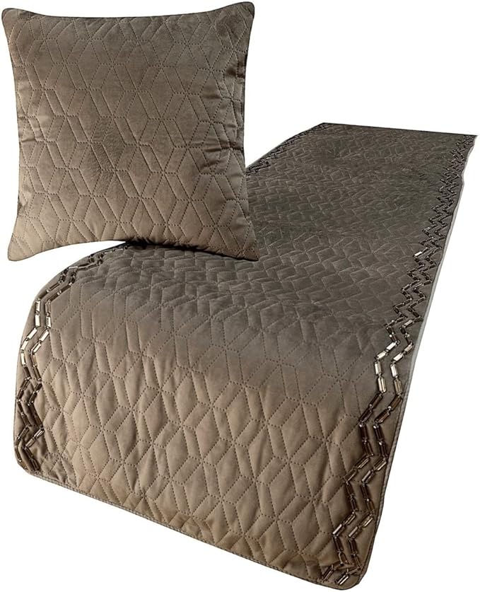 The HomeCentric King Queen Twin Gray Handmade Full 68"x18" Bed Runner by TheHomeCentric