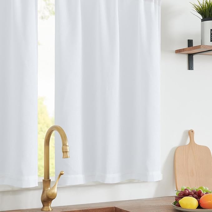 jinchan Linen Textured Tier Curtains 24 Inch - Image 8
