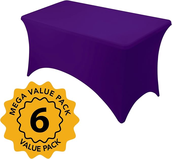 6-Pack Premium Purple Spandex Tablecloths - Image 2