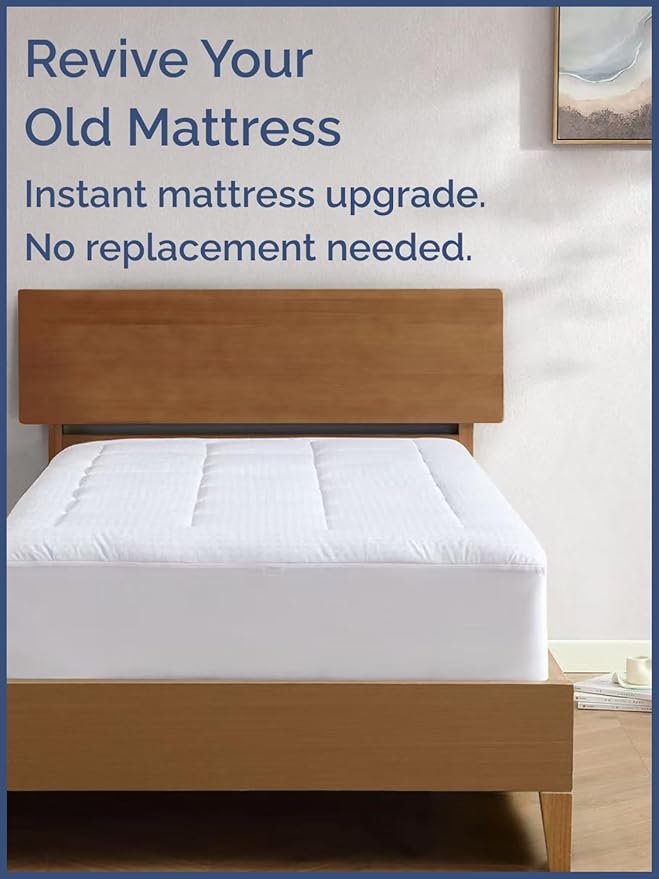 Mattress Pad Twin XL Size – Quilted Fitted Mattress Protector – Cotton Pillow - Image 6