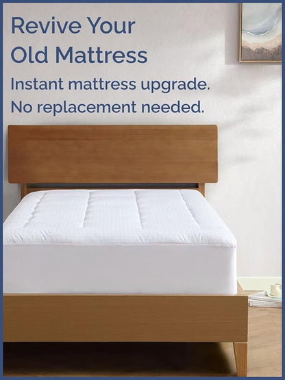 Mattress Pad Twin XL Size – Quilted Fitted Mattress Protector – Cotton Pillow - Image 6