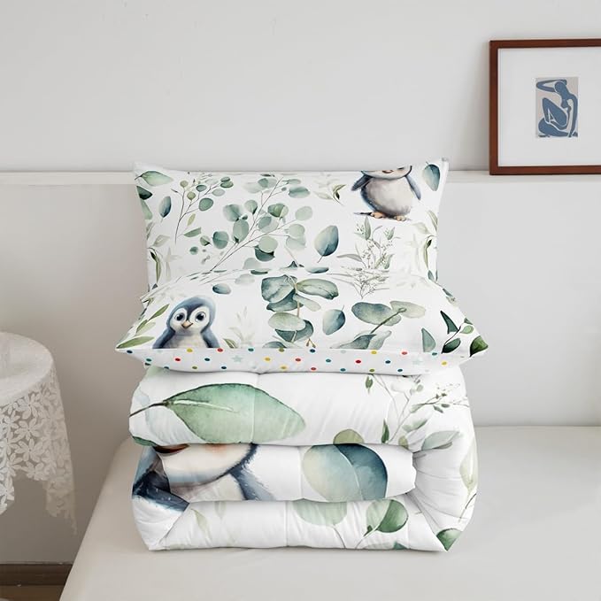 Erosebridal Cartoon Penguin King Size Comforter Set Toddler Woodland Wildlife - Image 6