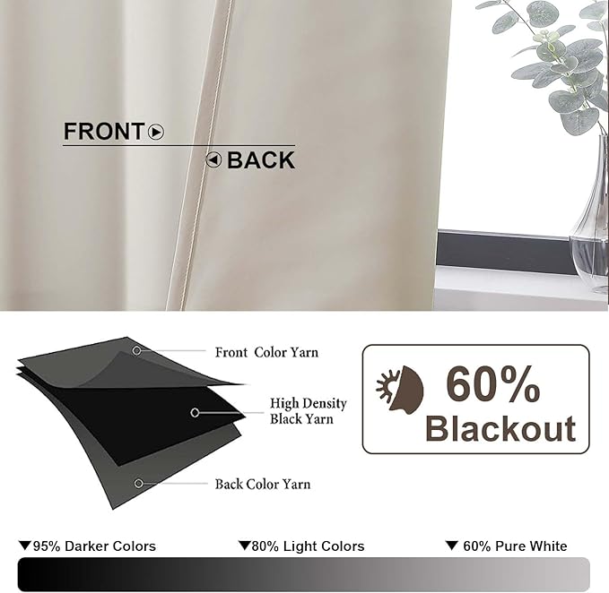 Gwine Short Curtains for Bedroom 45 Inches Long, Short Half Window Kitchen - Image 2