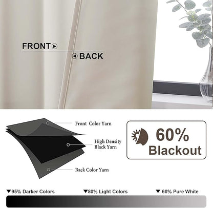 Gwine Short Curtains for Bedroom 45 Inches Long, Short Half Window Kitchen - Image 2