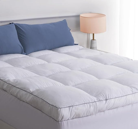Marine Moon Extra Thick Cooling Plush Pillow Top Mattress Bed Topper, Fluffy by MarineMoon