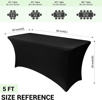 Obstal Spandex Table Cover 5ft Fitted Tablecloth Rectangular - Image 4