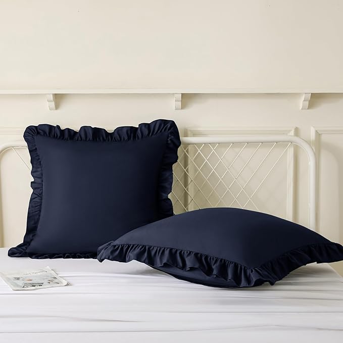 KKJIAF Ruffle Pillow Cases 18x18 Inches, Microfiber Wrinkle Resistant Pillow - Image 4