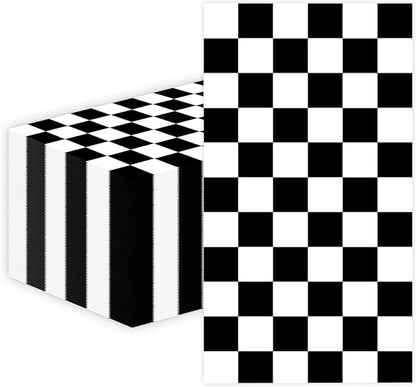 100 PCS Race Car Paper Napkin, Disposable Checkered Flag Bathroom Guest Hand by Unknown