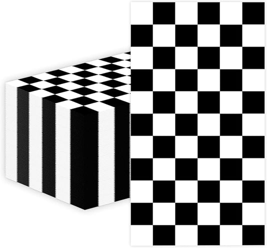 100 PCS Race Car Paper Napkin, Disposable Checkered Flag Bathroom Guest Hand by Unknown