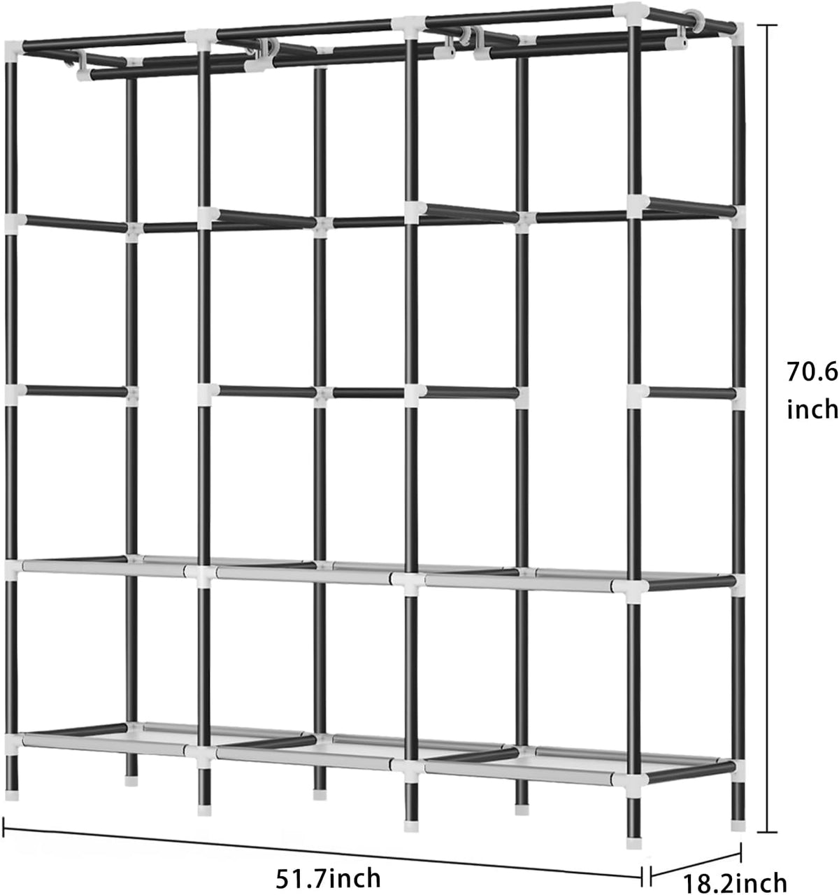 lokeme wardrobe closet,steel pipe diameter 19mm,portable closet for on a desk or shelf