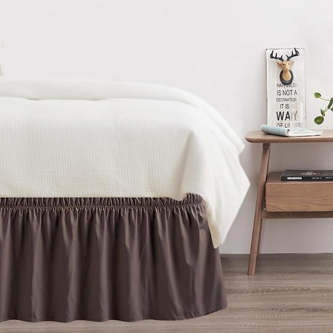 Twin Bed Skirt, Elastic Wrap Around Bed Skirt Twin Size, Bed Skirts - Image 7