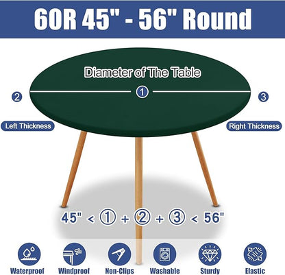 Round Spandex Tablecloth, Elastic Fitted Waterproof Tablecloths - Image 8