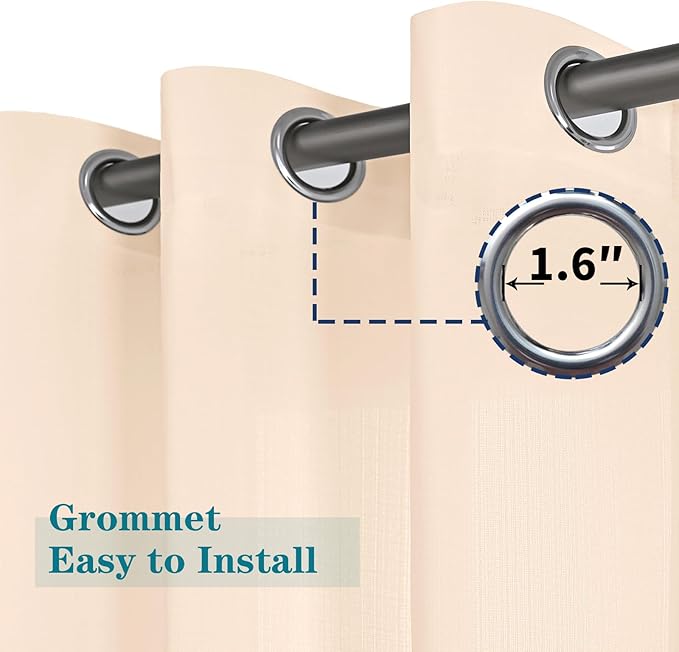BGment Sheer Linen Curtains 63 Inch Length - Image 3