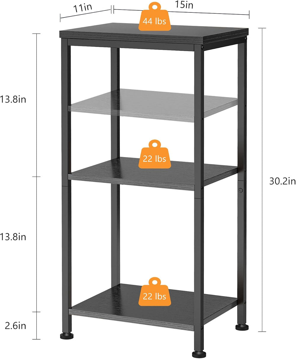 3-Tier Tall End Table, Small Side Table with Adjustable Shelf