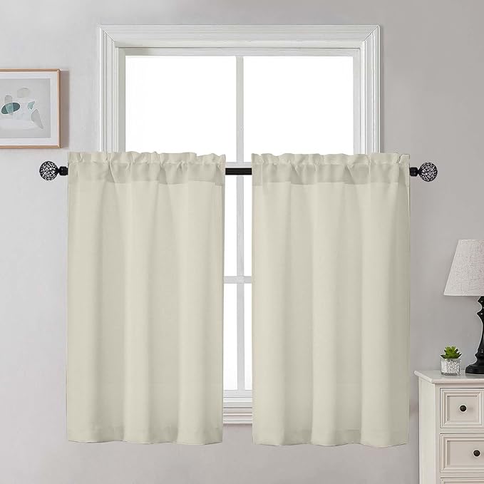 Gwine Short Curtains for Bedroom 45 Inches Long, Short Half Window Kitchen by Gwine