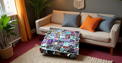 CRAFT KALA Indian Square Patchwork Traditional Pouf Cover Indian Living Room - Image 4