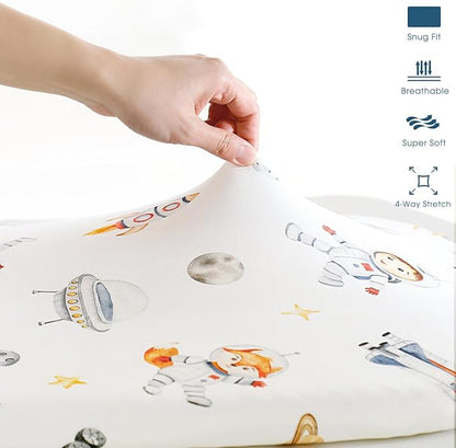 GRSSDER Stretchy Ultra Soft Fitted Bassinet Sheet Set 2 Pack, Universal Fit - Image 8