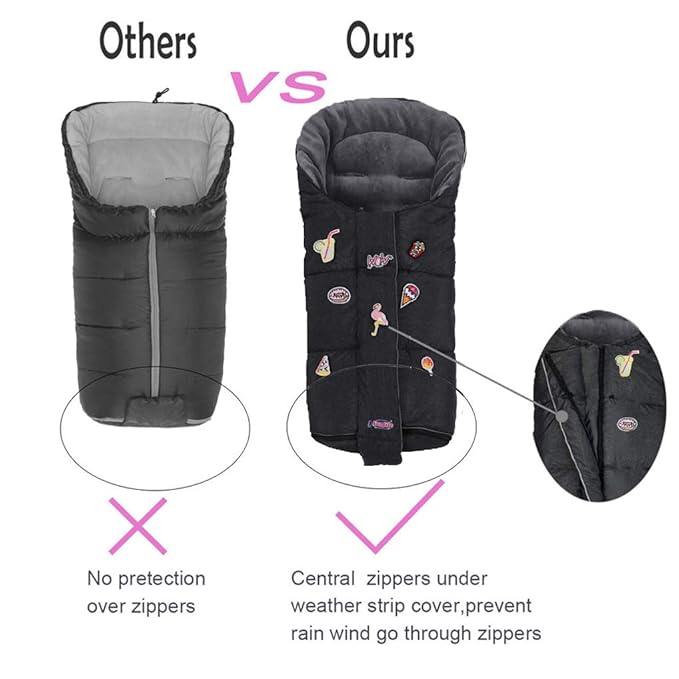 Christmas Uniuqe Waterproof Winter Stroller Bunting Bag Todder, Width Adjustable - Image 6