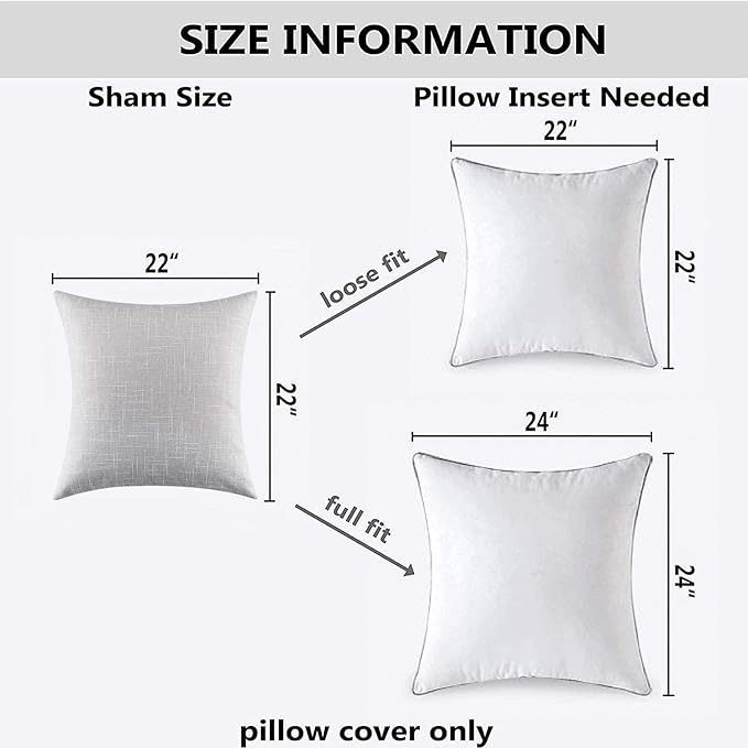 Kevin Textile Faux Linen Square 2 Tone Woven Throw Pillow Sham Cushion Case - Image 6