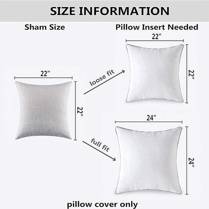 Kevin Textile Faux Linen Square 2 Tone Woven Throw Pillow Sham Cushion Case - Image 6