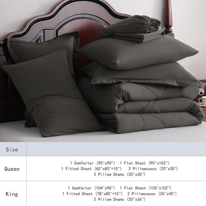 NTBAY King Comforter Set with Sheets, 7 Pieces Soft and Breathable King Bedding - Image 7