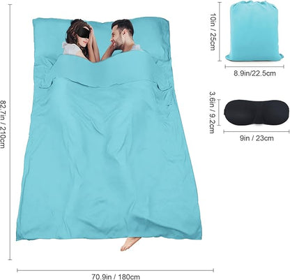Sleeping Bag Liner, Travel Sheet & Adult Sleep Sack, Camping Sheets Travel - Image 2