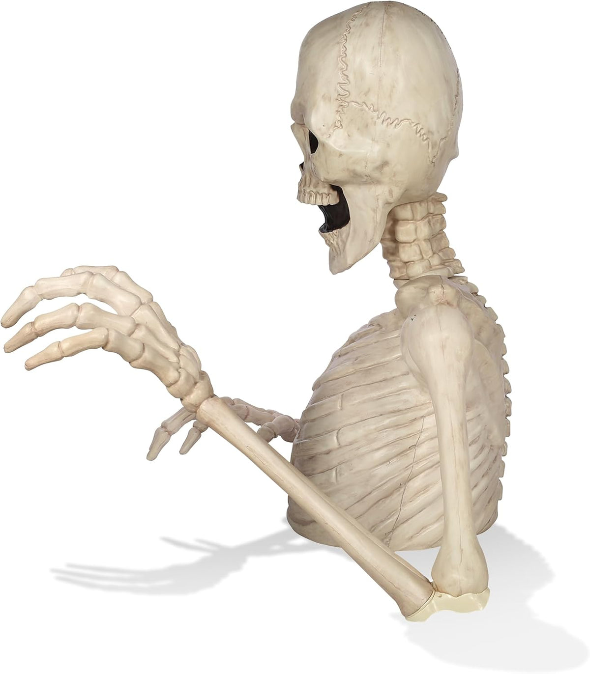 BOO BOX 4 Ft. Halloween Groundbreaker Skeleton, Giant Outdoor Decoration for Yard, Lawn, Porch and Graveyard, Scary Haunted House Display