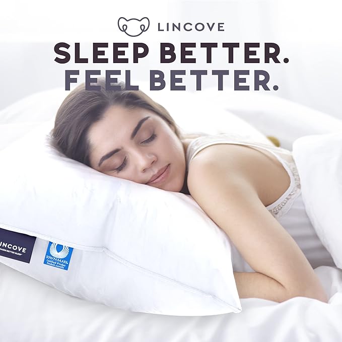 Lincove Signature 100% Natural Canadian White Down Luxury Sleeping Pillow - Image 5