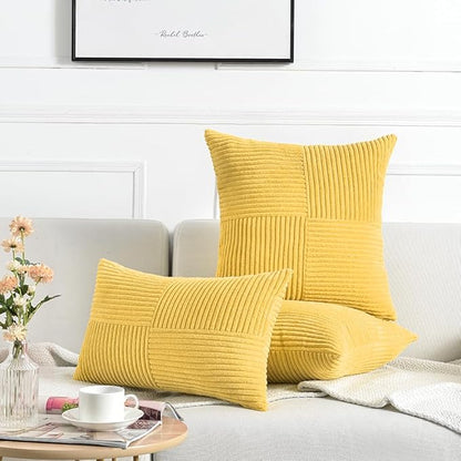 Fancy Homi 2 Packs Yellow Decorative Throw Pillow Covers 18x18 Inch - Image 6