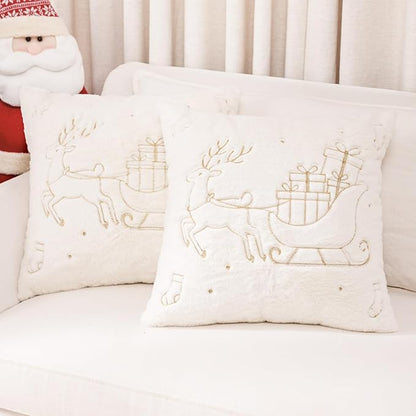 Christmas Embroidered Throw Pillow Cover by TASJZJZXS