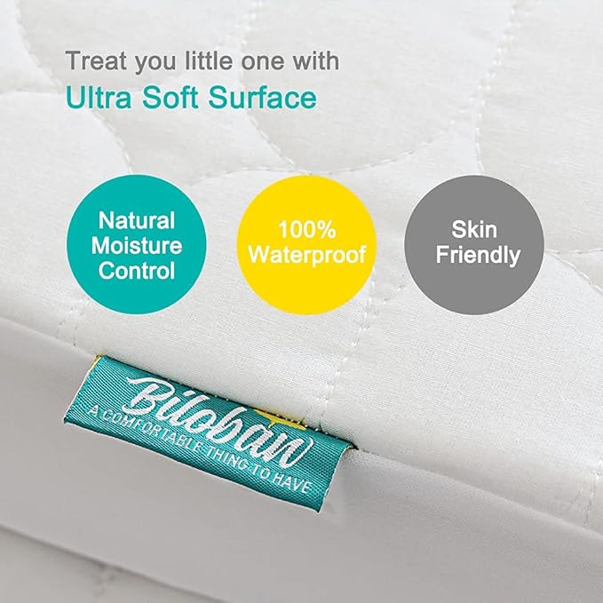 Crib Sheets and Waterproof Crib Mattress Protector 4 Pack Set, Waterproof Crib - Image 3