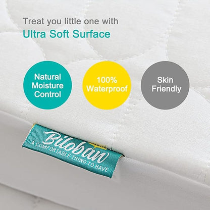 Crib Sheets and Waterproof Crib Mattress Protector 4 Pack Set, Waterproof Crib - Image 3